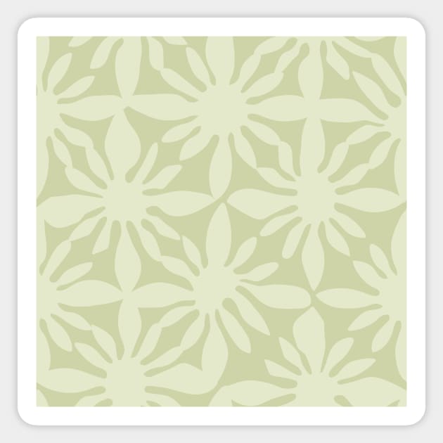 Matisse Flower Cutout Pattern - Light Green Sticker by Charredsky